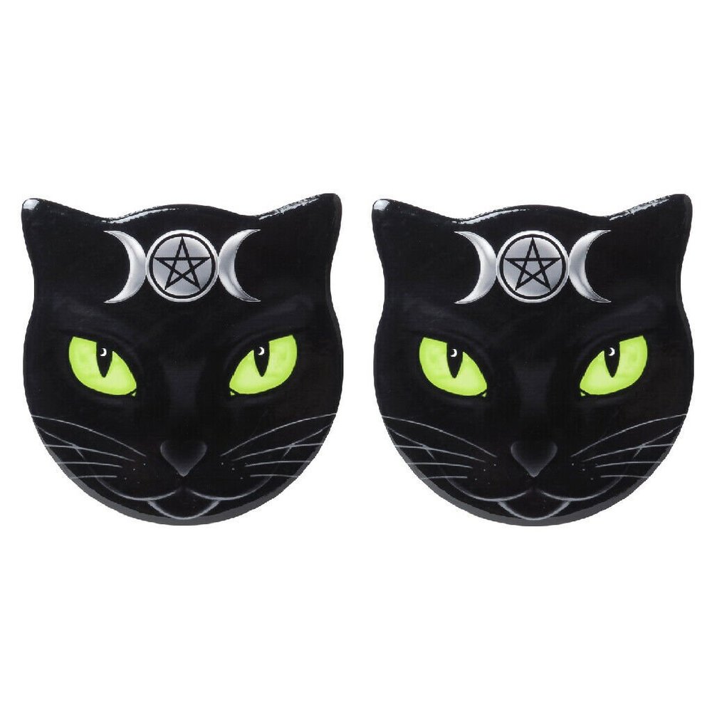 Alchemy Gothic Triple Moon Ceramic Coasters PAIR